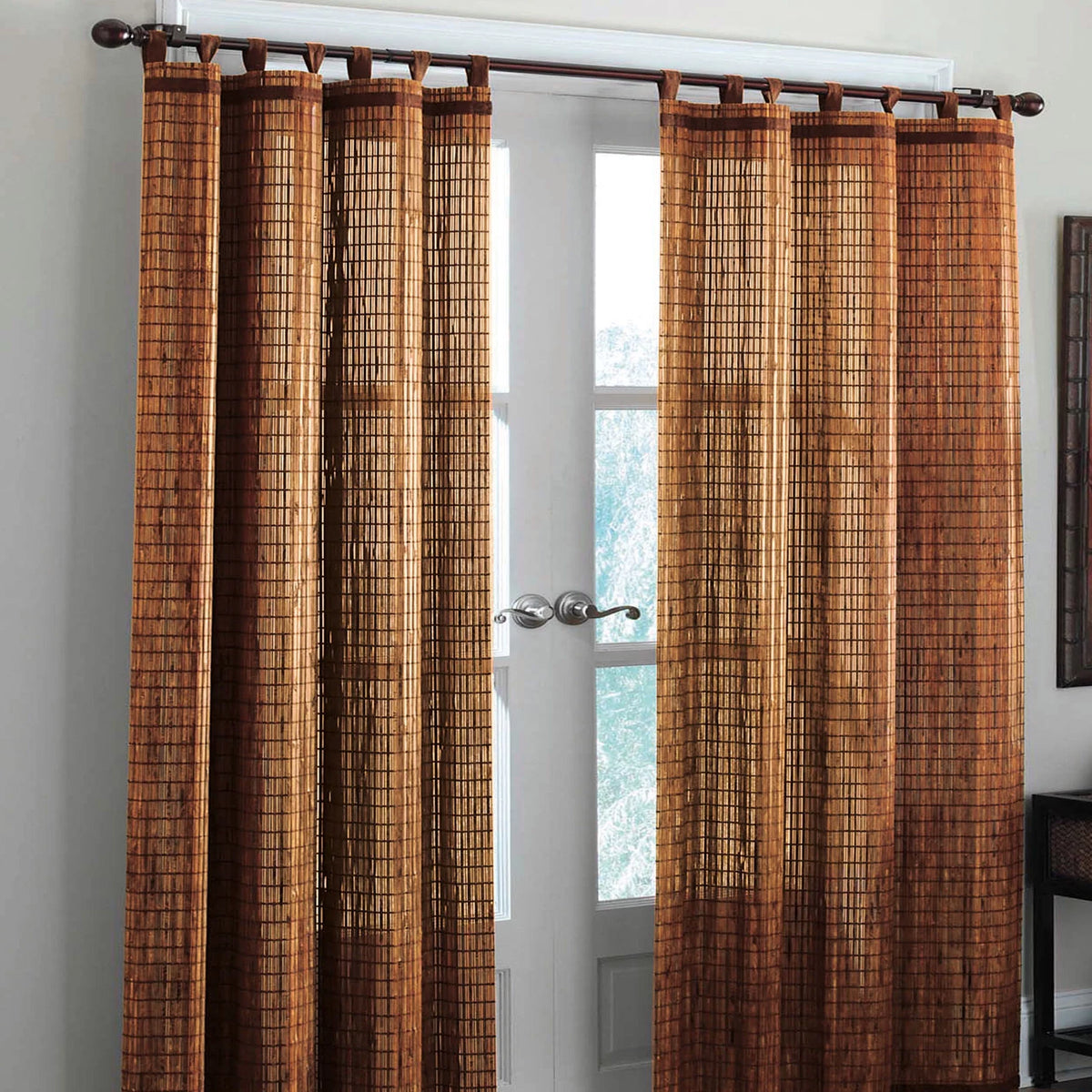 Honey Oak Brown Window Curtain D77661