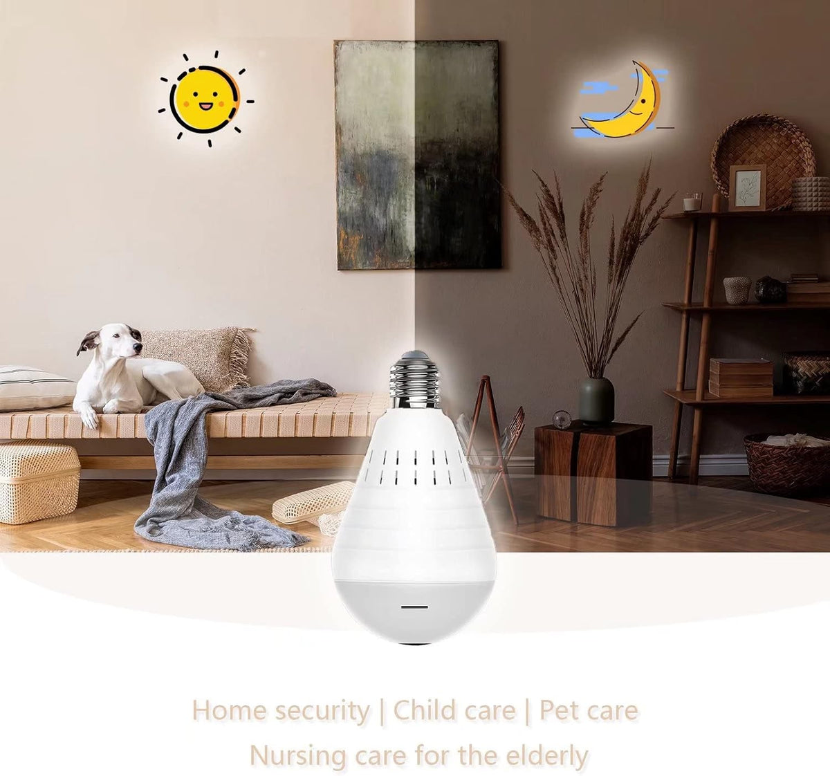 1080p 360 Degree WiFi IP Camera with Night Vision W59197