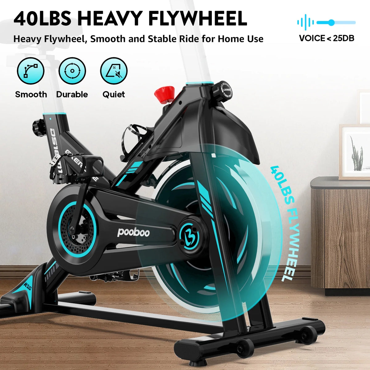 Indoor Cycling Bike Magnetic Stationary Exercise Bike 40lbs Flywheel B334