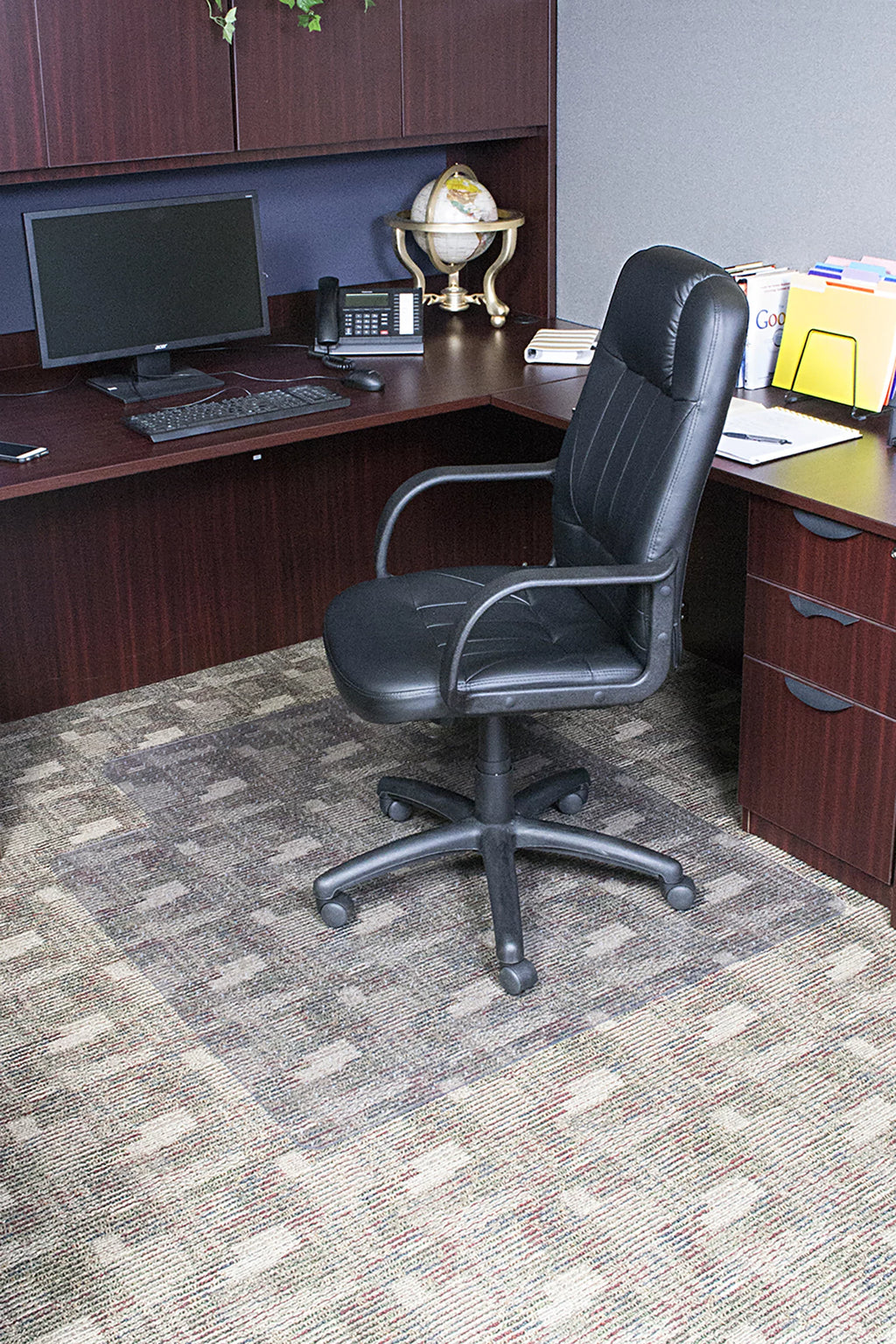 Office Chair Mat for Low and Medium Pile Carpet with Lip 45" x 53" W640