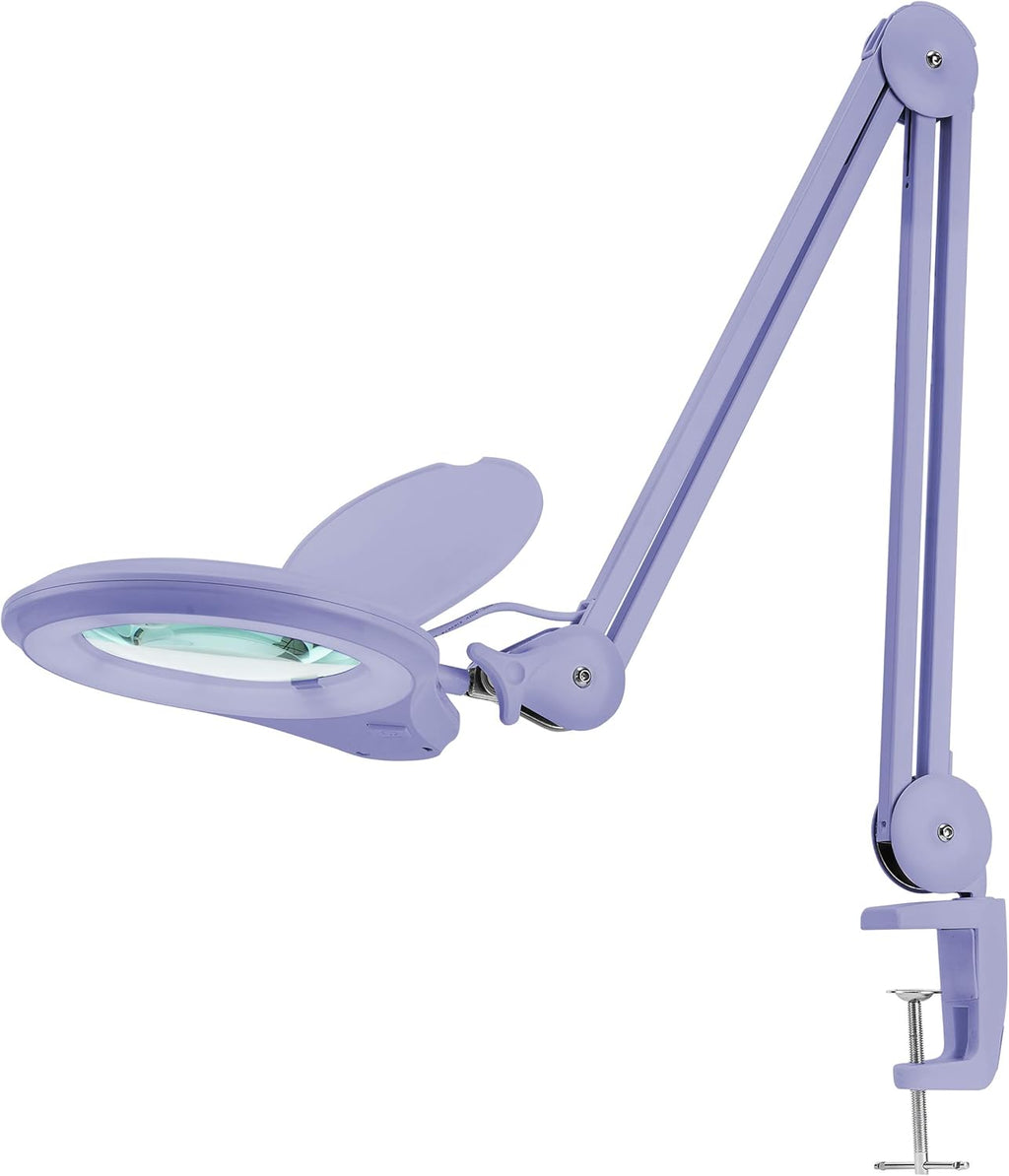 1,200 Lumens Dimmable LED Magnifying Lamp with Clamp, 5 Diopter with 20 Diopter, 5 Inches Lens, Gray O3942
