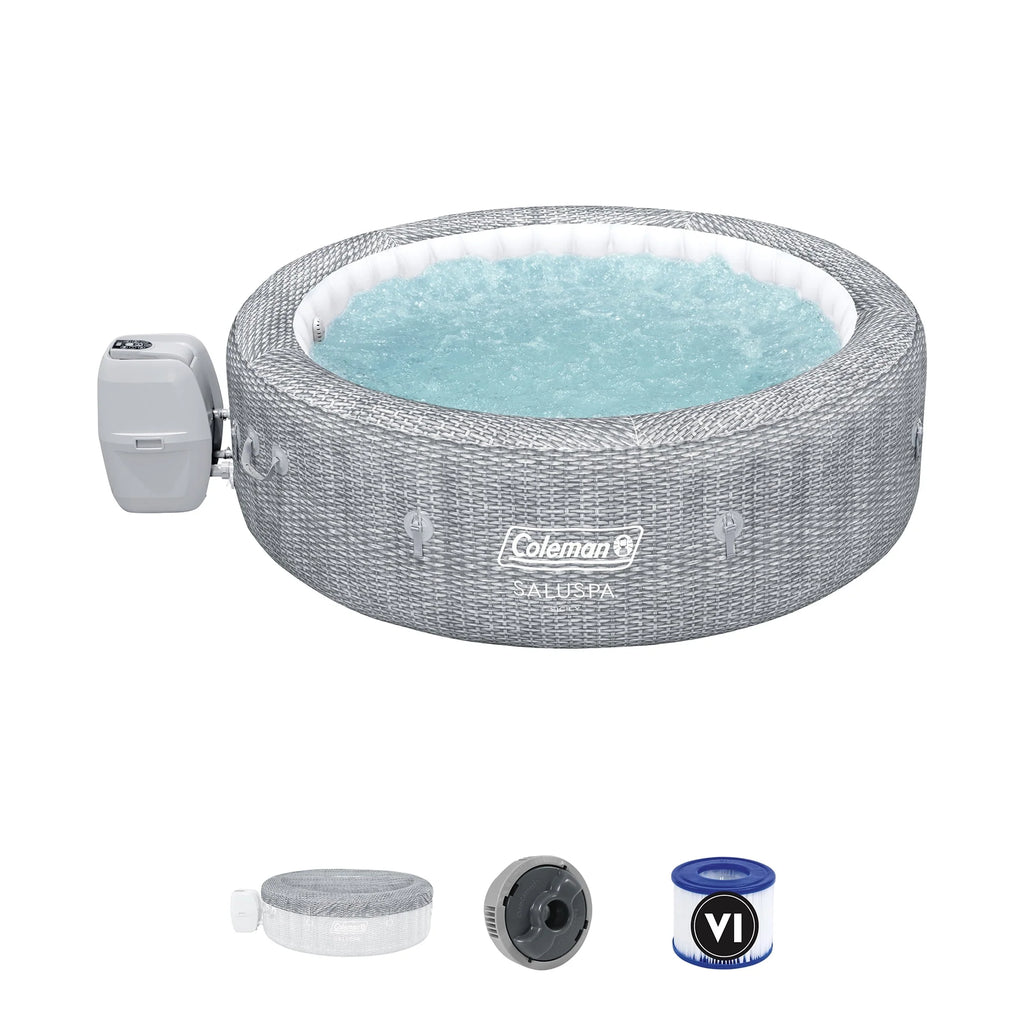 Inflatable Round Hot Tub with 60 Jets, Black Q592