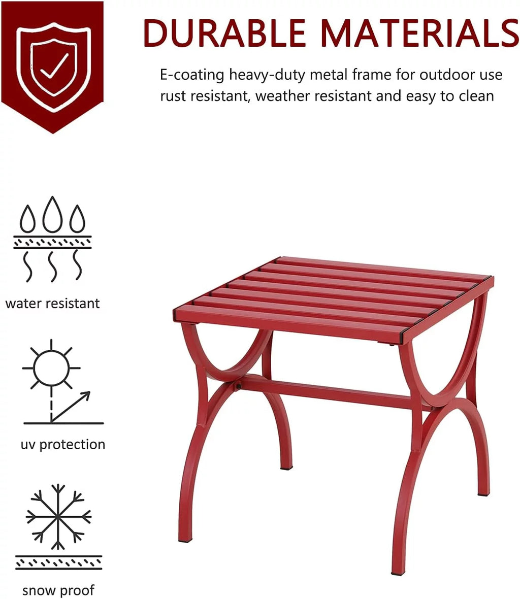 Square Steel Outdoor Patio Side Table G90351