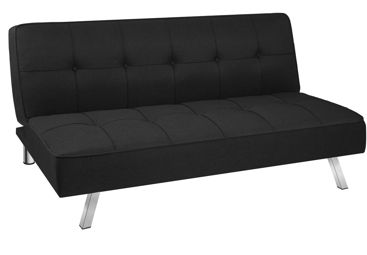 Black Convertible Fabric Futon Sofa Bed O193714