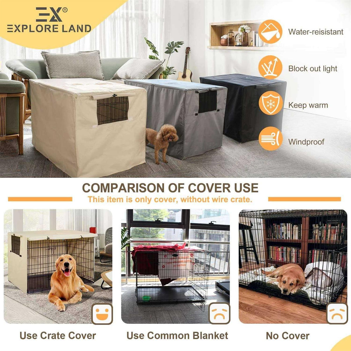 Dog Crate Cover Durable Polyester Pet Kennel Cover V107