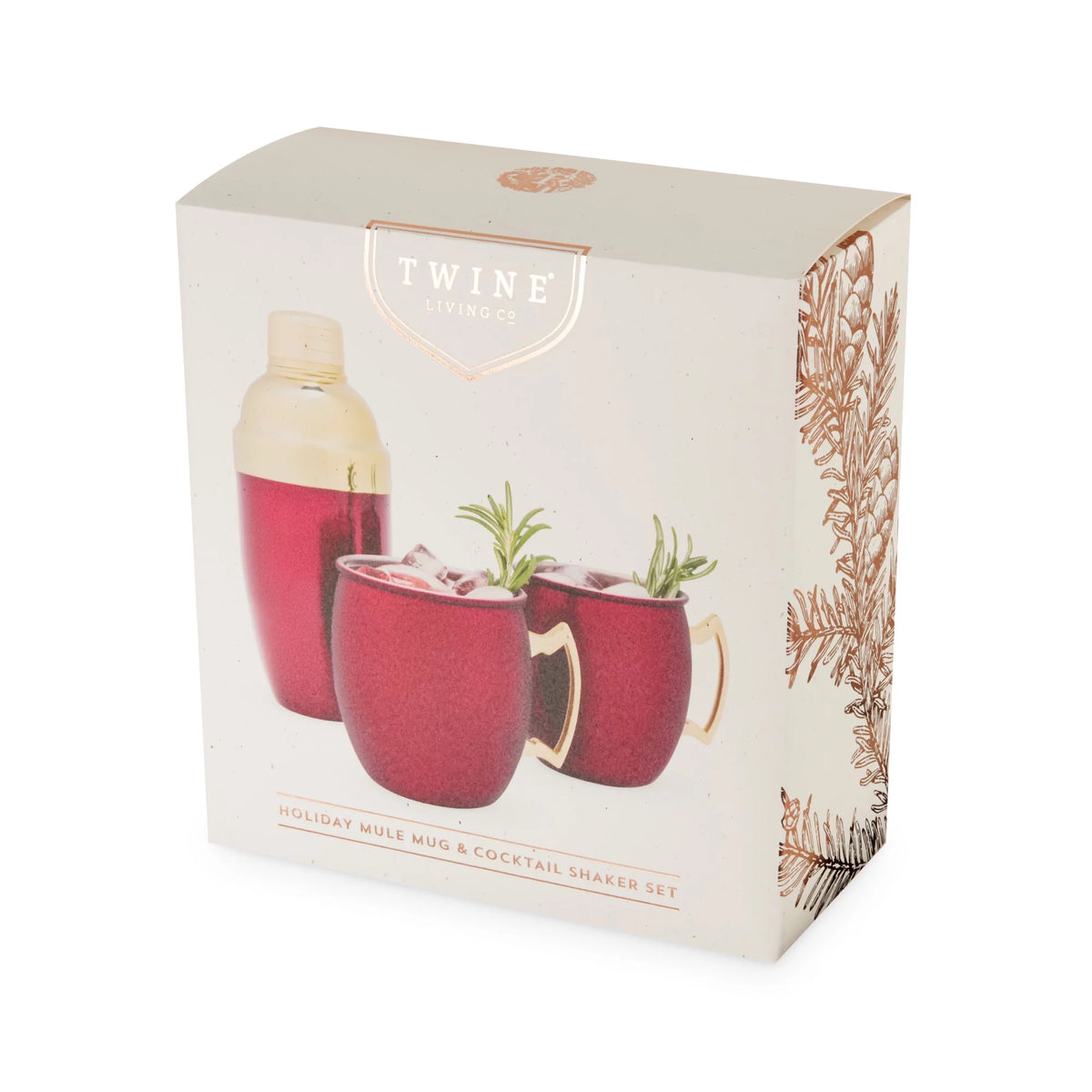 Red Moscow Mule Mug and Cocktail Shaker Set O891
