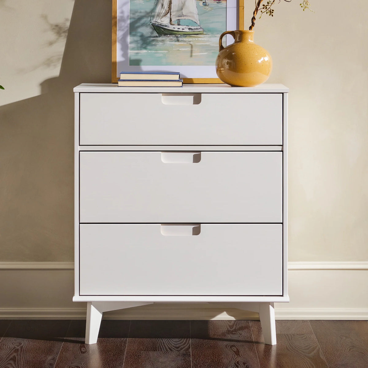 Solid Wood Walnut 3-Drawer Dresser U691