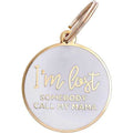 Rose Gold & White Pet ID Tag S85023