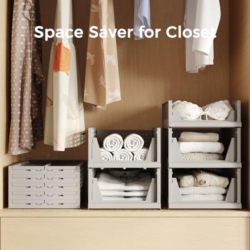 4 Pack Stackable Plastic Storage Bins S1815