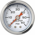 Fuel Pressure Gauge 1.5in Liquid Filled Mechanical 0-60 PSI White Pack of 2 I569052