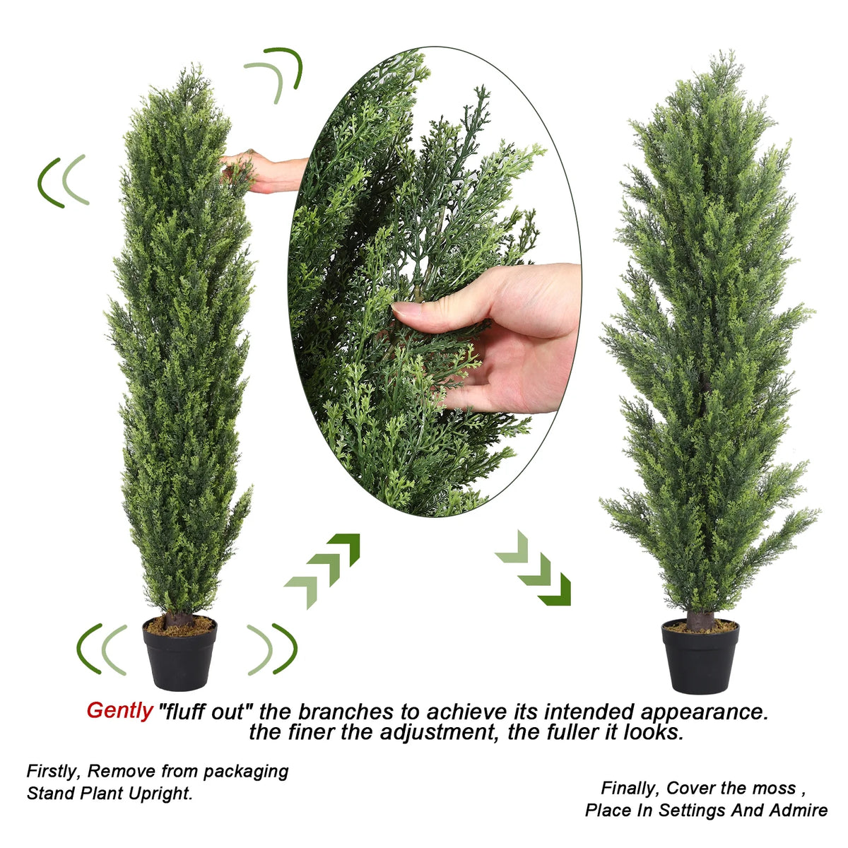 2 Pack 5 FT Artificial Cedar Topiary Trees H515