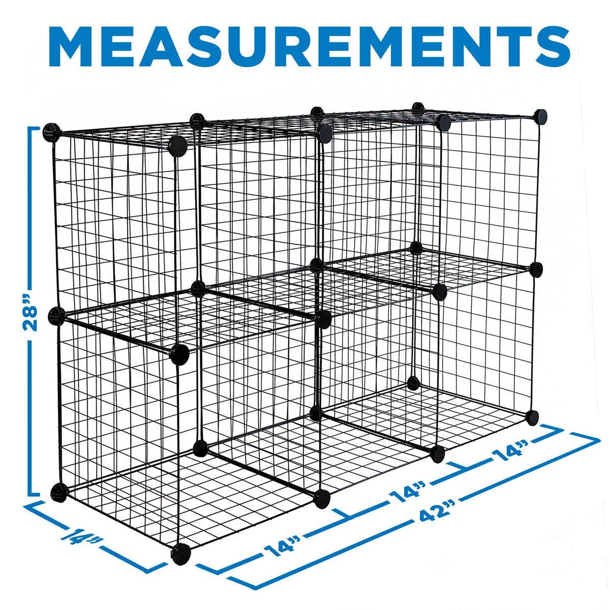 Wire Storage Cubes 6-Cube Metal Organizer 15 lb Weight Capacity F58269