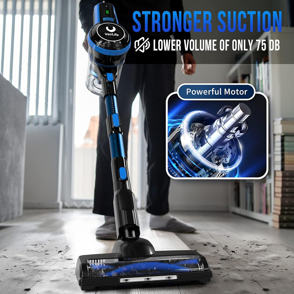 Cordless Stick Vacuum Cleaner with Headlight V2403