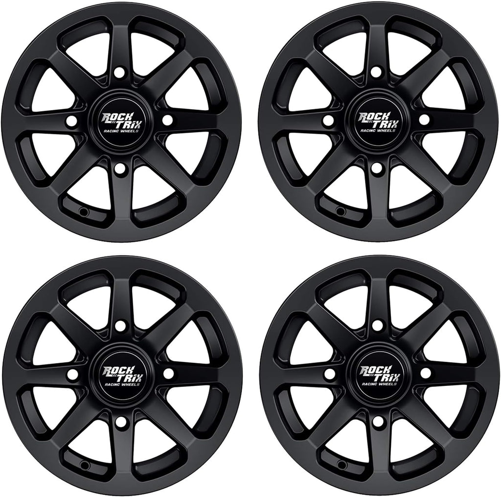 12x7 Matte Black ATV Wheels Set of 4 K111