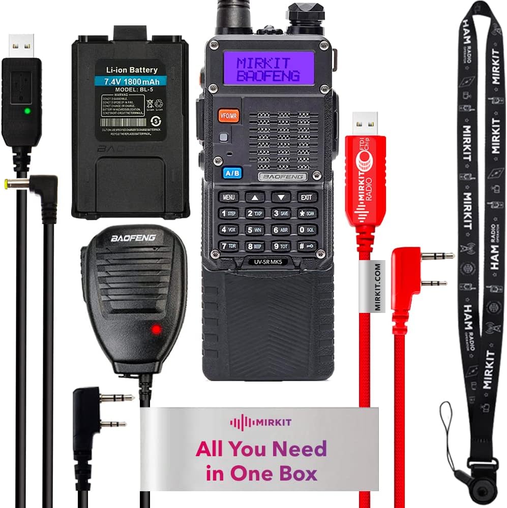 2X 8 Watt Max Power Ham Radios with 1800 mAh Li-ion Battery and Programming Cable I878
