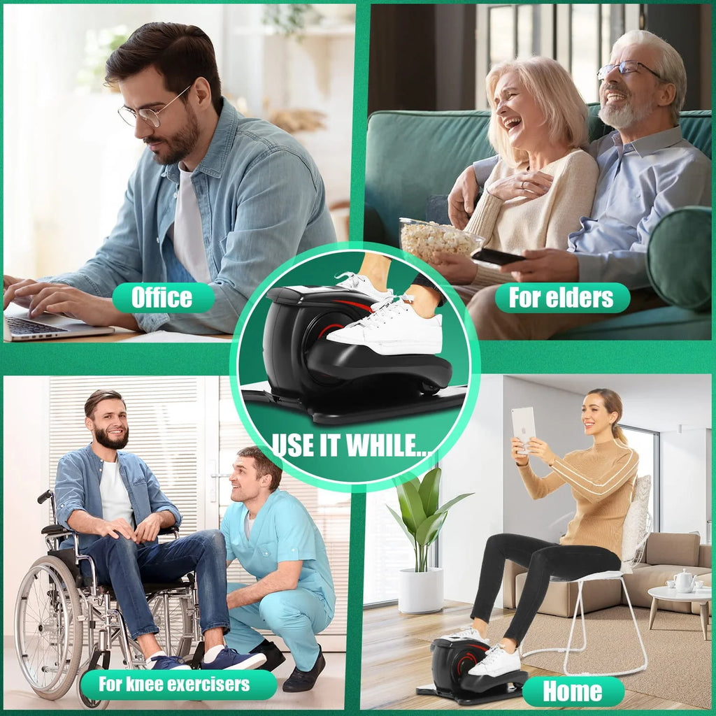 Under Desk Elliptical Machine Seated Pedal Exerciser with LCD Display G7967