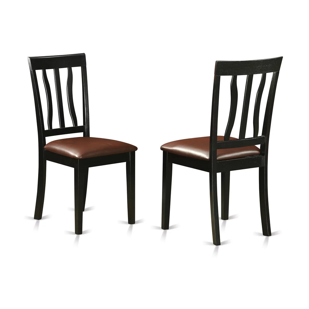 5 Pc Black & Cherry Faux Leather Dining Room Set C252