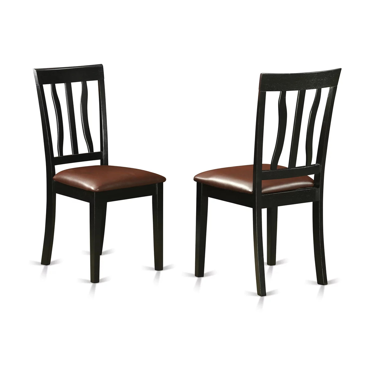 5 Pc Black & Cherry Faux Leather Dining Room Set C252