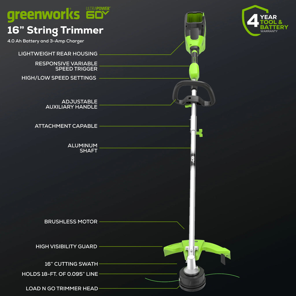 60V 16 String Trimmer with 4.0 Ah Battery & Charger V87246