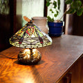 10-inch Stained Glass Mini Dragonfly Lamp K805