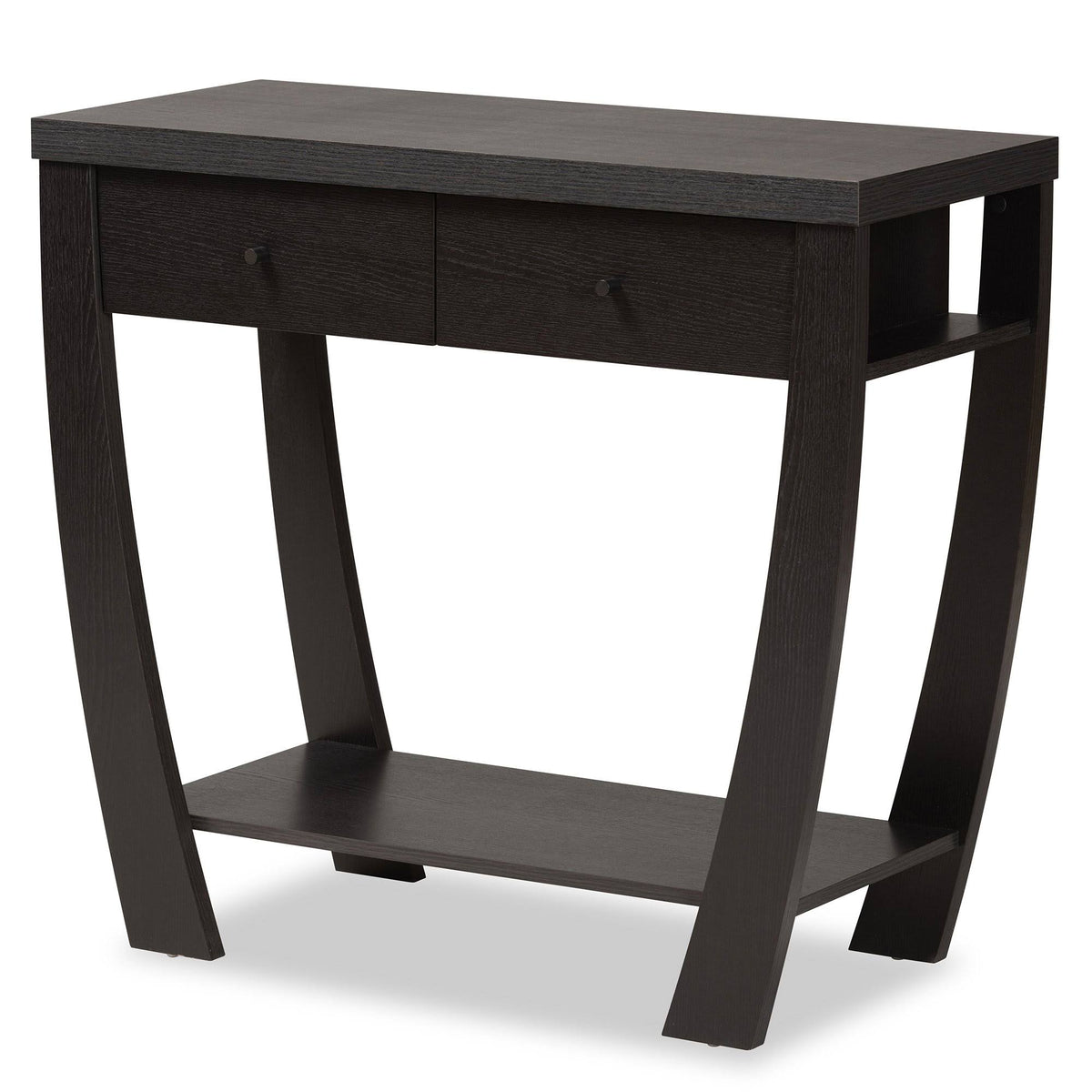 Dark Brown Wood 2-Drawer Console Table Y59109