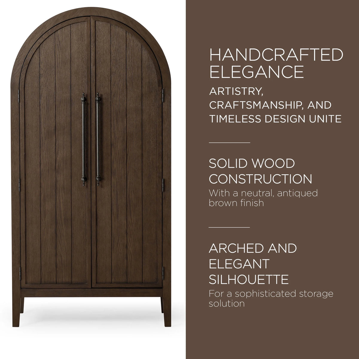Antiqued Brown Wooden Cabinet E74935