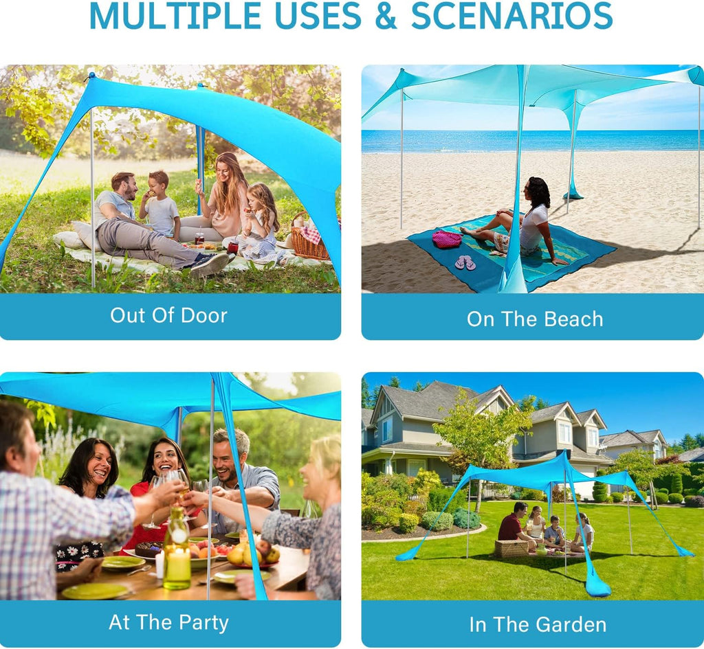 10X10ft UPF50+ UV Protection Beach Tent Sun Shelter C97444