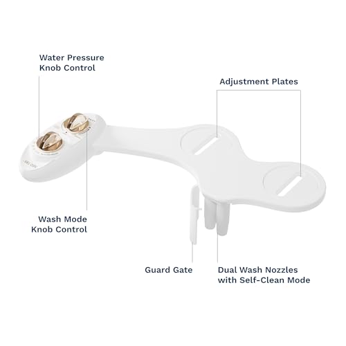 Self-Cleaning Dual Nozzle Non-Electric Bidet Attachment H635