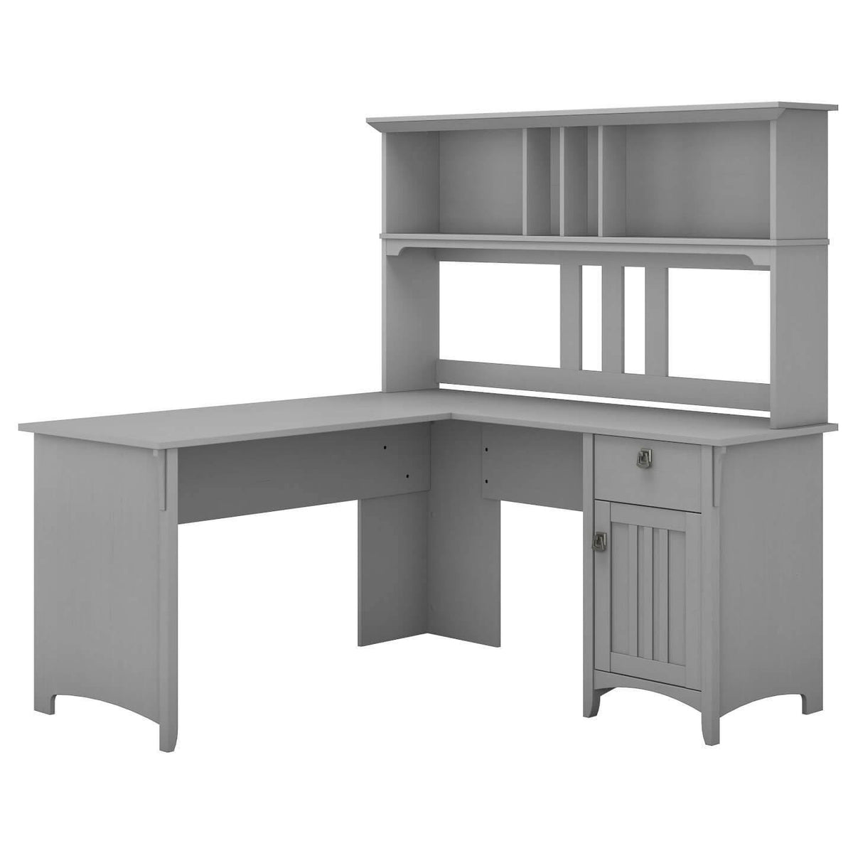 60W L Shaped Desk with Hutch O856