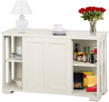Antique White Kitchen Buffet Cabinet with Sliding Door P80697