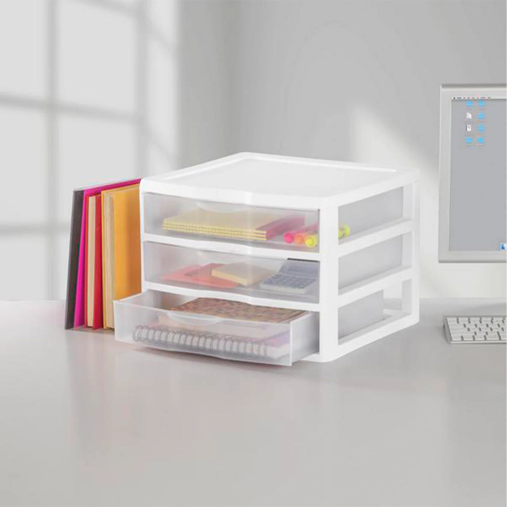 Clear Plastic 3 Drawer Storage System, 3 Pack X11042