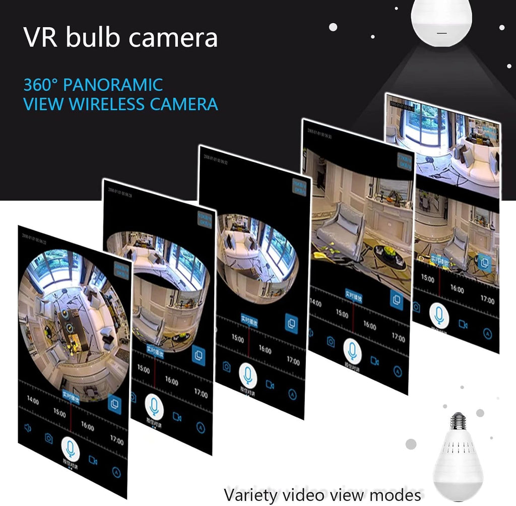 1080p 360 Degree WiFi IP Camera with Night Vision W59197