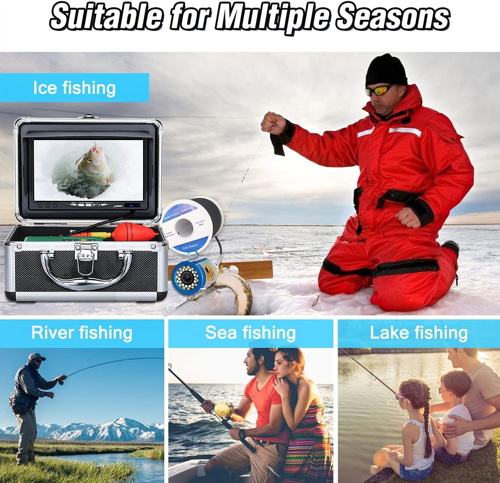 Underwater Fishing Camera with 30 Adjustable LEDs and 7inch 1080P IPS Monitor E934