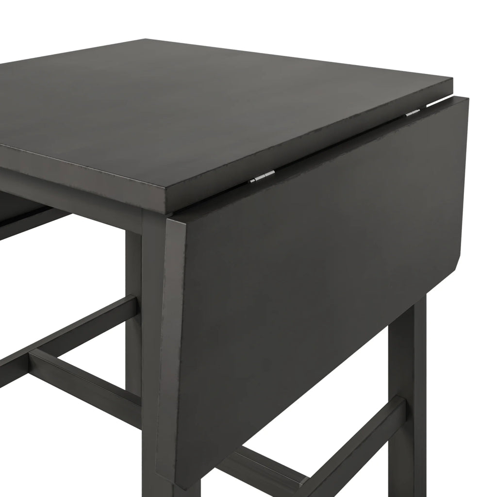 5-Piece Wood Drop Leaf Dining Table Set with 4 Chairs Y843