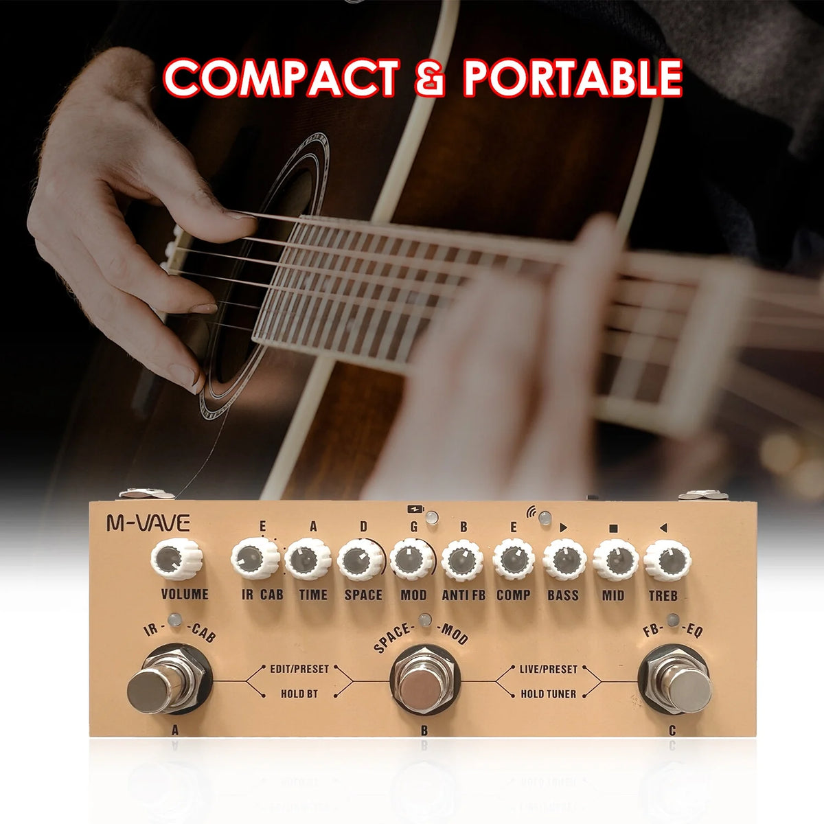 Portable Multifunctional Acoustic Guitar Effect Pedal I6229