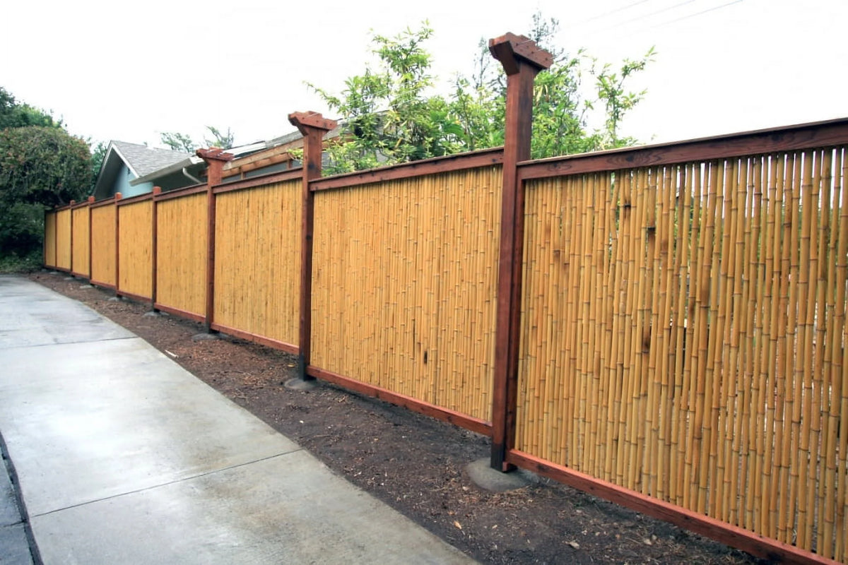Natural Bamboo Fencing Garden Screen Rolled Fence Panel 3/4 D x 4' H x 8' L O195160