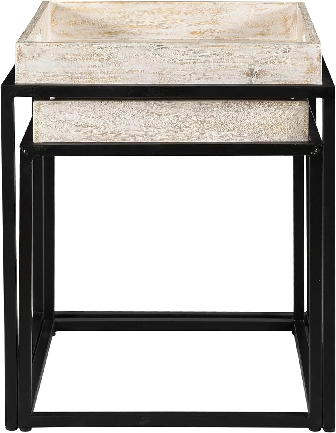 Natural Wood Nesting Tables Set Of 2 N503