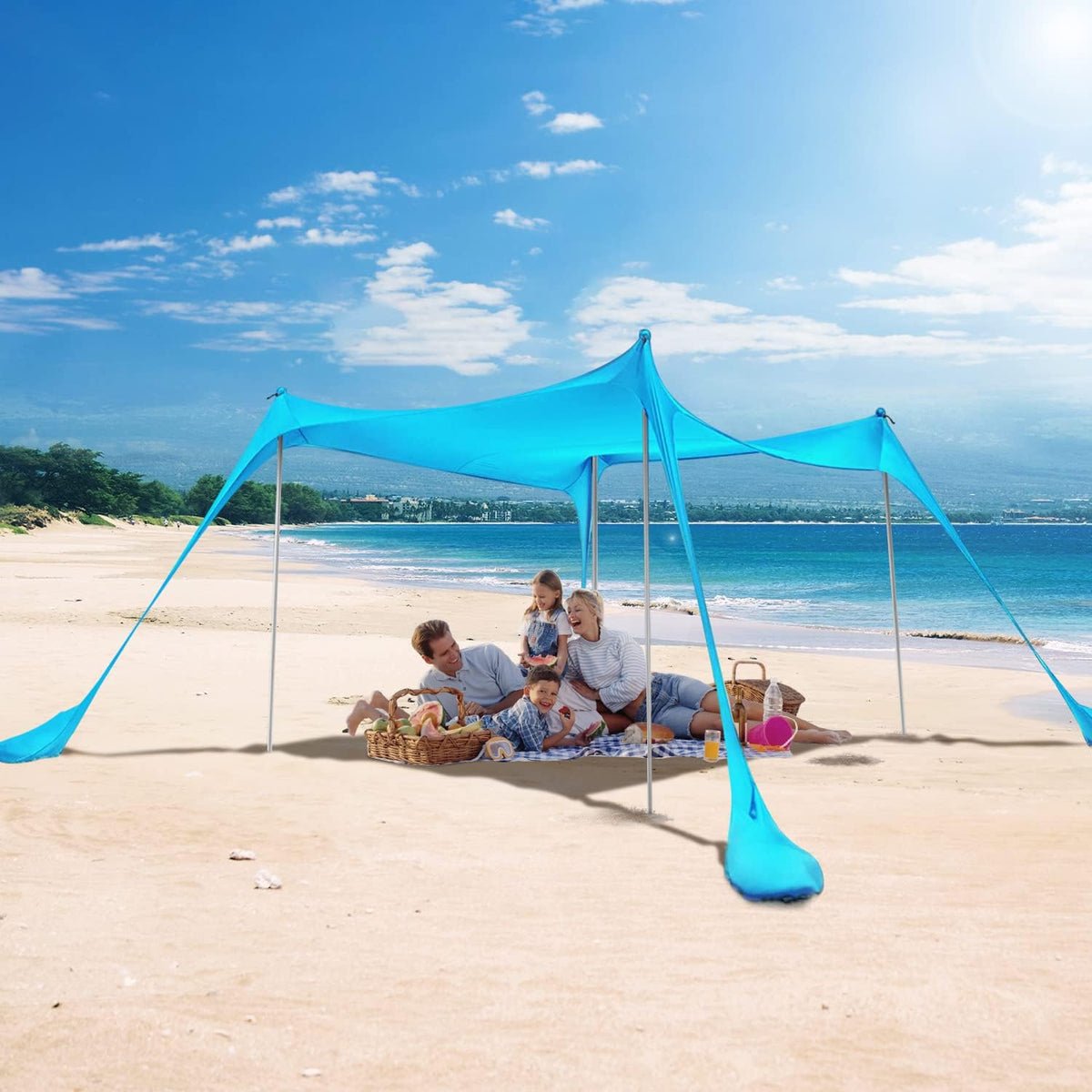 10X10ft UPF50+ UV Protection Beach Tent Sun Shelter C97444
