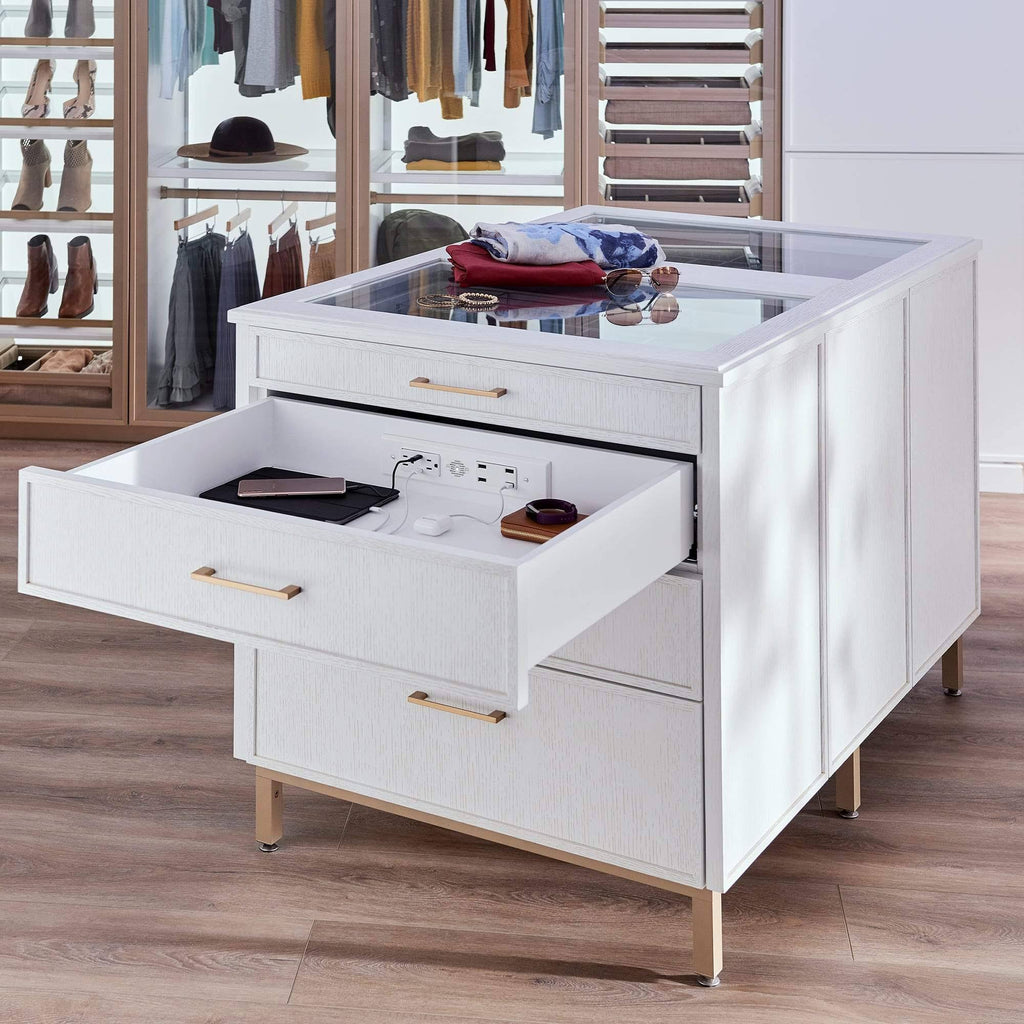 In-Drawer Outlet with 20 Amp AC Outlets USB-C and USB-A Ports White J378182