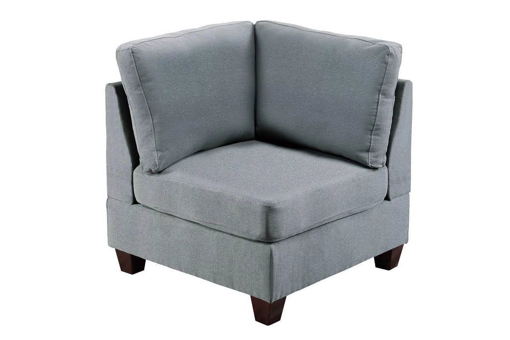 Grey Linen Like Fabric 9pc Modular Sectional Set N2088