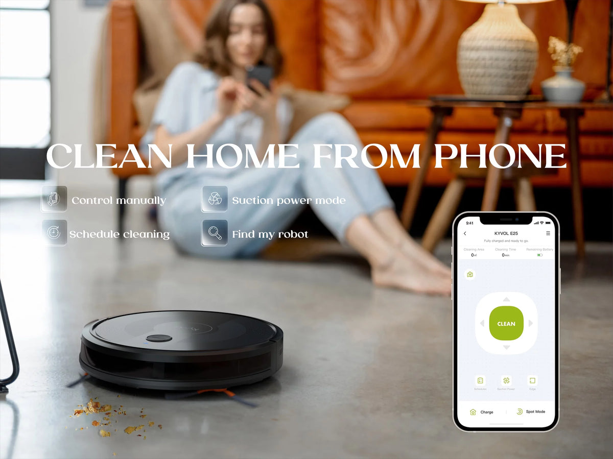 Robot Vacuum Cleaner with Mapping Technology, 2600Pa, 150 mins Runtime, Ultra-Slim L100