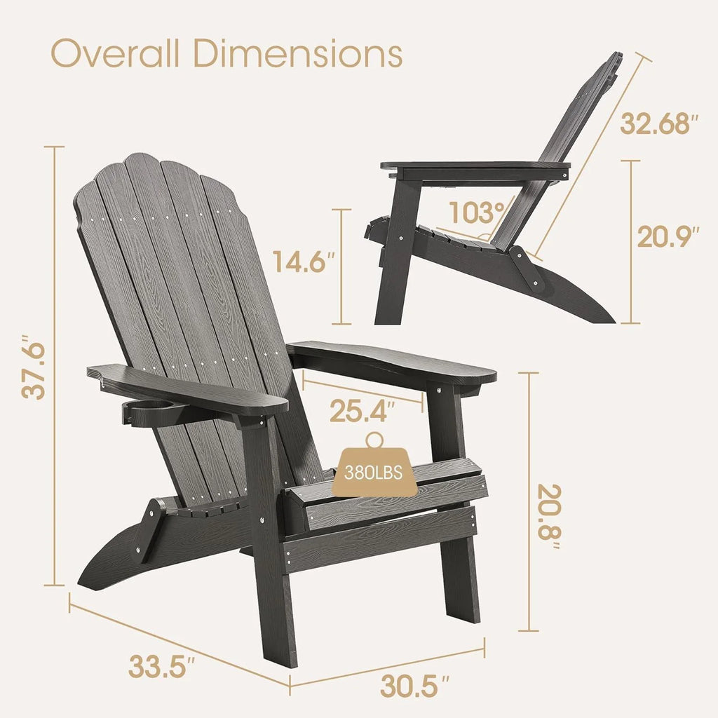 Folding Adirondack Chair HIPS Gray M9228
