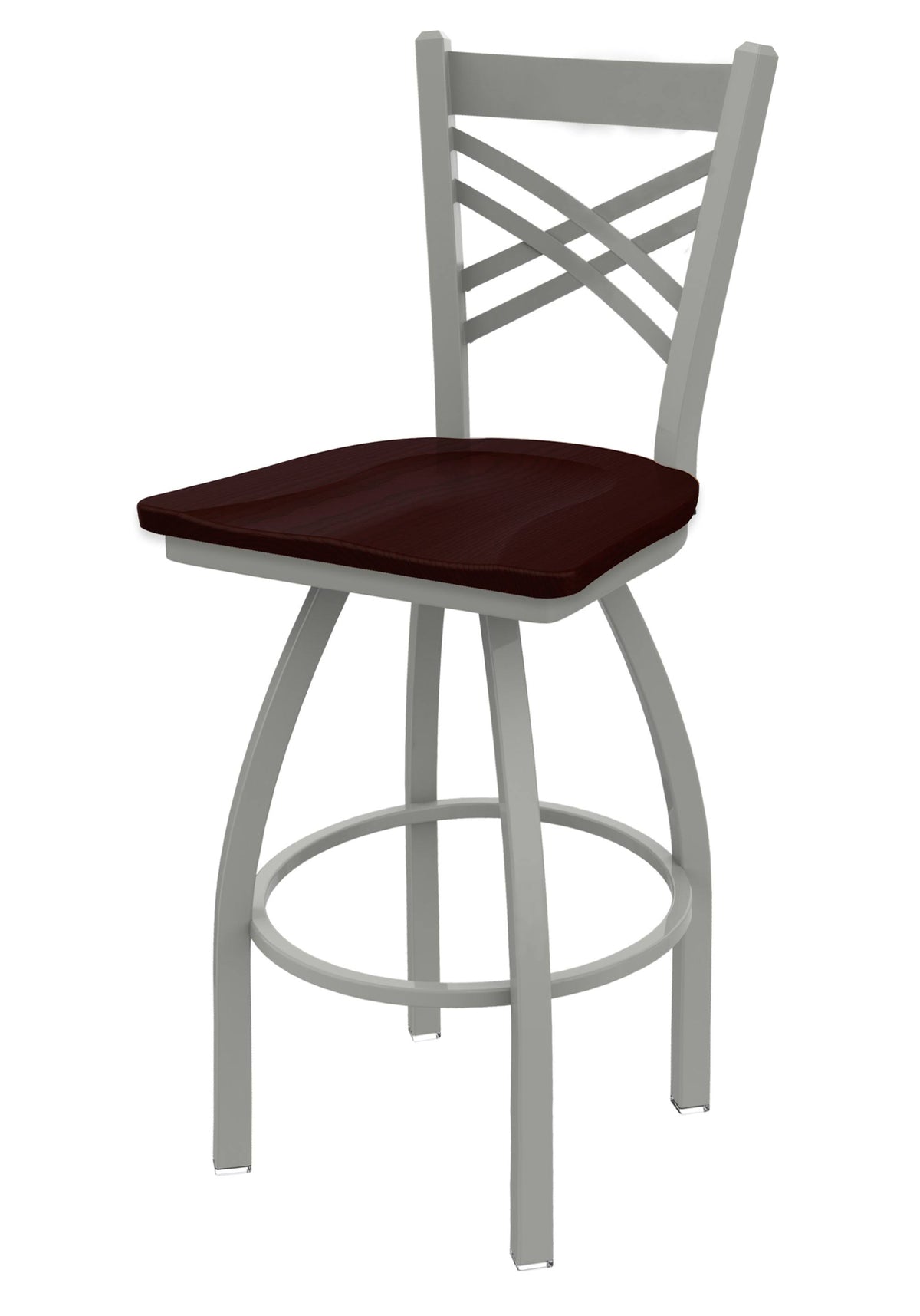 Swivel Bar Stool with Anodized Nickel Finish Q100
