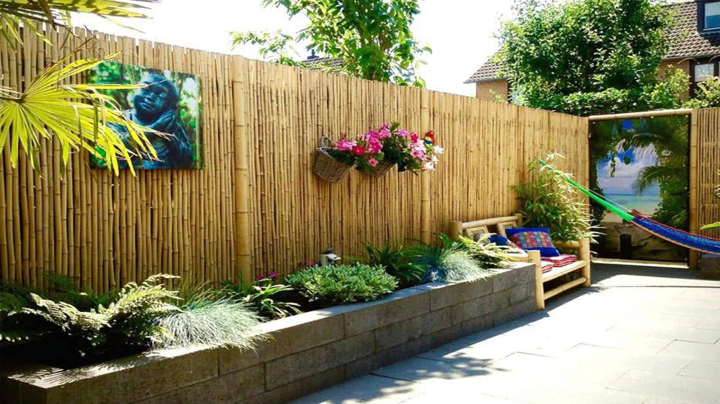 Natural Bamboo Fencing Garden Screen Rolled Fence Panel 3/4 D x 4' H x 8' L O195160