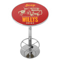 Red Bar Table with Adjustable Footrest and Acrylic Top J99139