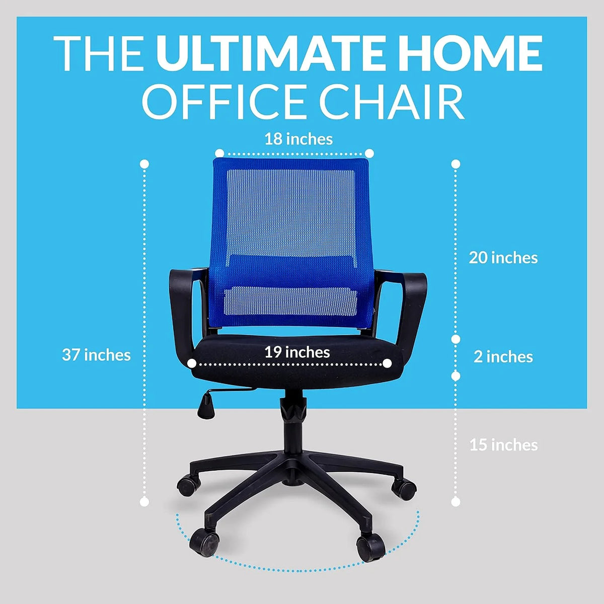 Blue Ergonomic Mesh Office Chair with Lumbar Support U974