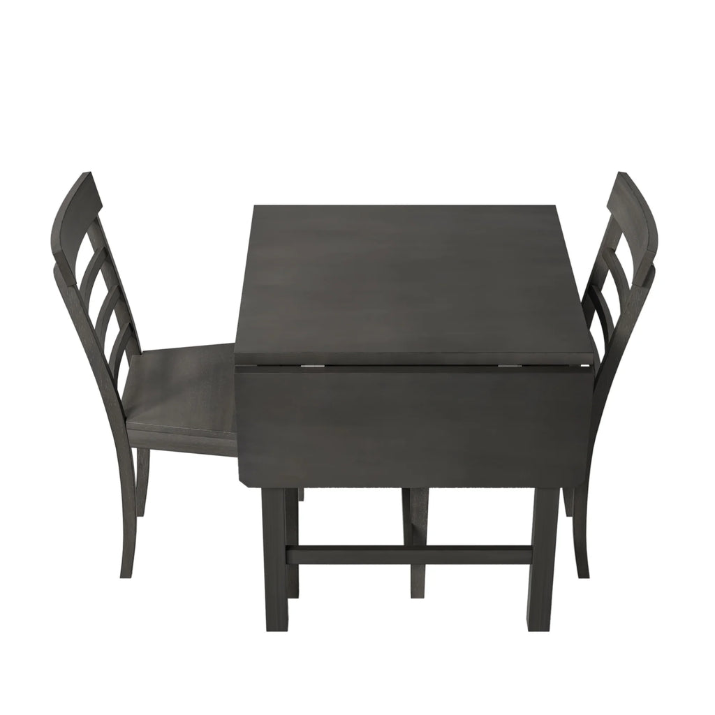 5-Piece Wood Drop Leaf Dining Table Set with 4 Chairs Y843