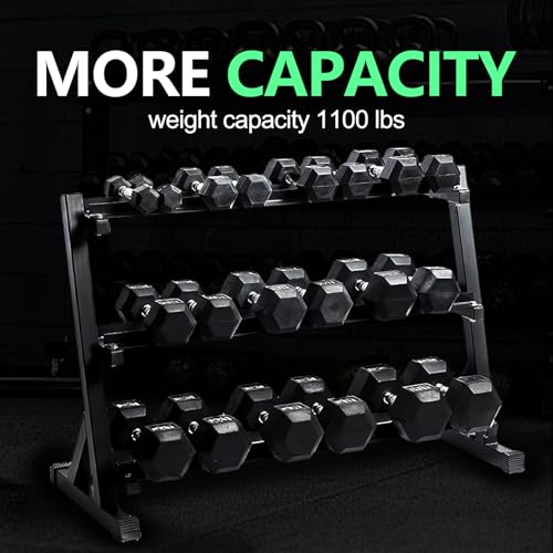 Heavy Duty Steel 3-Tier Dumbbell Rack 1100 LBS Capacity Z336