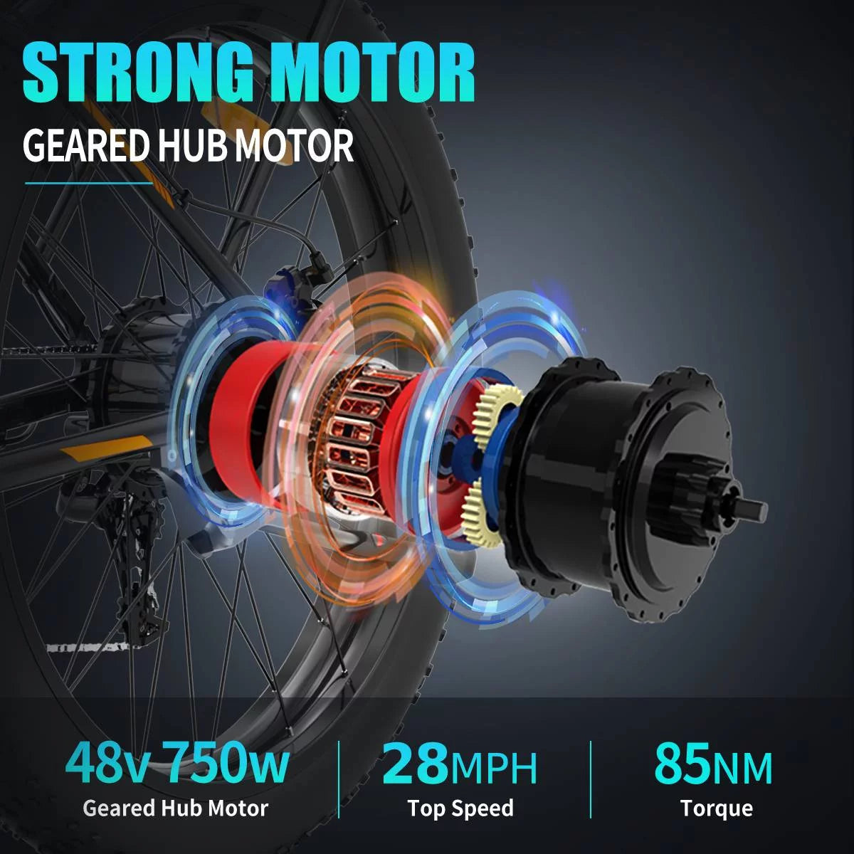 48V 13AH 750W 26 4.0 inch Fat Tire Electric Mountain Bike F681