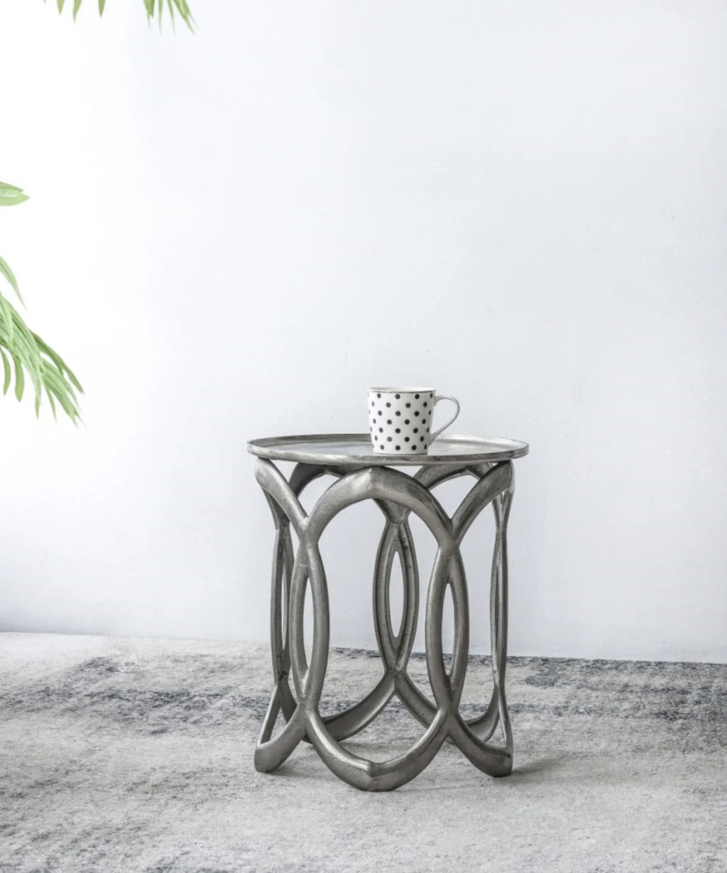 Round Aluminum Nesting Side Tables 2ct T4264